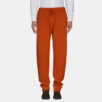 Pre-owned Dolce & Gabbana Cashmere Pants L In Red
