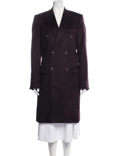 Pre-owned Dolce & Gabbana Cashmere Peacoat In Purple
