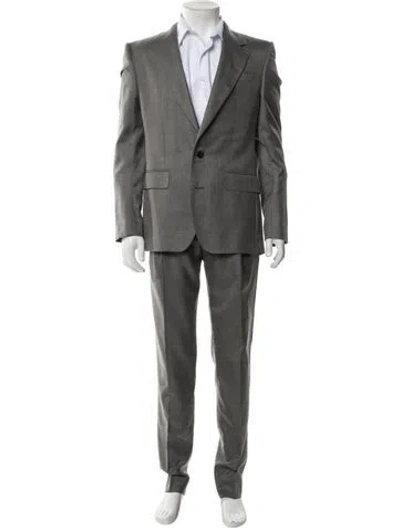 Pre-owned Dolce & Gabbana Cashmere Plaid Print Two-piece Suit Vest W/ Tags In Gray