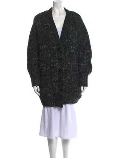 Pre-owned Dolce & Gabbana Cashmere Plunge Neckline Sweater In Black