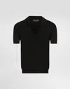 Dolce & Gabbana Cashmere Polo Pullover In Black