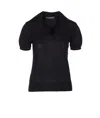 Dolce & Gabbana Cashmere Polo Pullover In Black