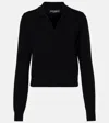 Dolce & Gabbana Polo-style Cashmere Sweater With V-neck In Black