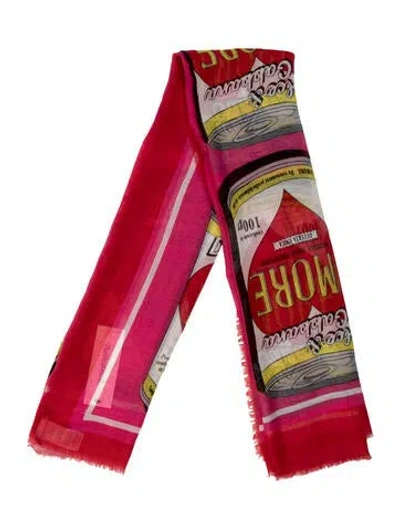 Pre-owned Dolce & Gabbana Cashmere Printed Scarf In Red