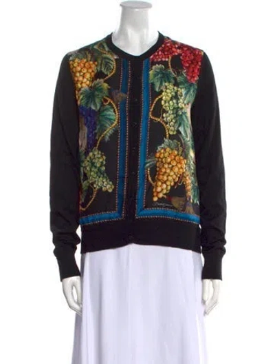 Pre-owned Dolce & Gabbana Cashmere Printed Sweater In Black