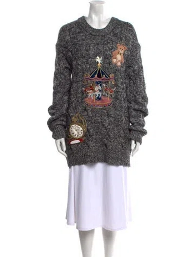 Pre-owned Dolce & Gabbana Cashmere Printed Sweater In Black