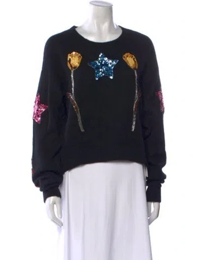 Pre-owned Dolce & Gabbana Cashmere Printed Sweater In Black