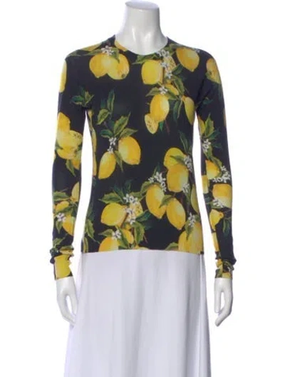 Pre-owned Dolce & Gabbana Cashmere Printed Sweater In Black