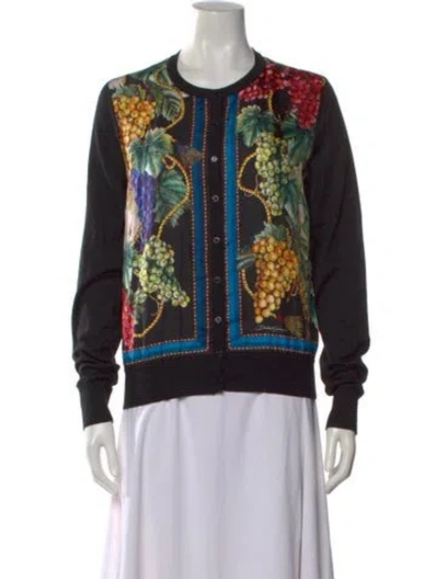 Pre-owned Dolce & Gabbana Cashmere Printed Sweater W/ Tags In Black