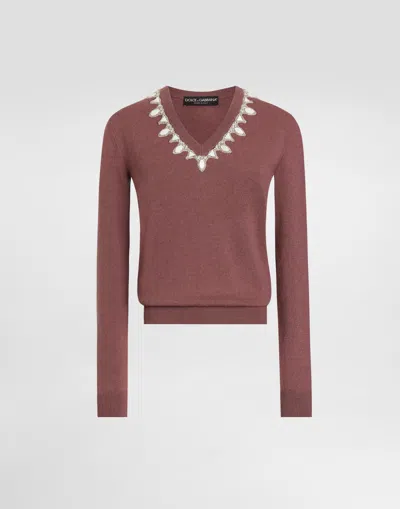 Dolce & Gabbana Cashmere Pullover In Brown