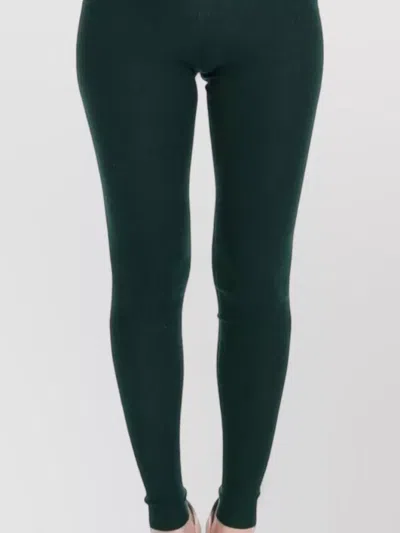 Dolce & Gabbana Cashmere Ribbed High-rise Leggings In Green