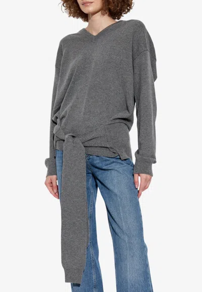 Dolce & Gabbana Cashmere Ribbed Sweater In Gray