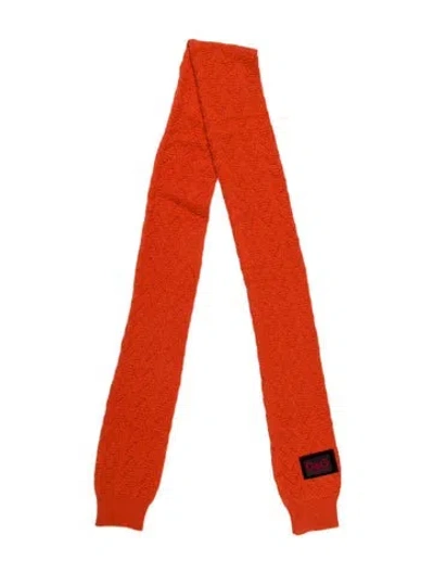 Pre-owned Dolce & Gabbana Cashmere Scarf In Orange