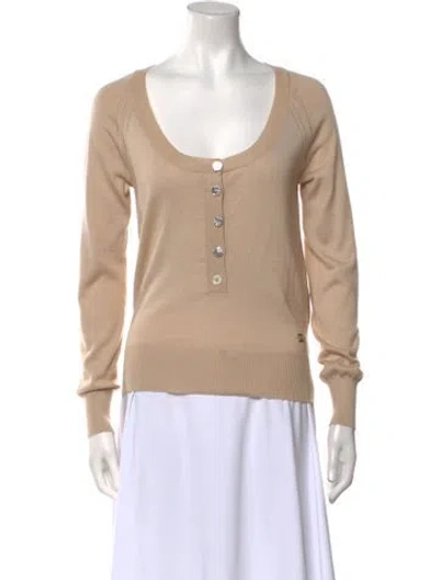 Pre-owned Dolce & Gabbana Cashmere Scoop Neck Sweater In Neutral