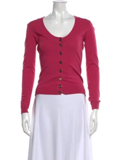 Pre-owned Dolce & Gabbana Cashmere Scoop Neck Sweater In Pink