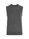 Dolce & Gabbana Cashmere Sleeveless Top Ribbed Hem In Gray