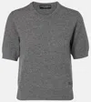 Dolce & Gabbana Short-sleeve Cashmere Sweater In Gray
