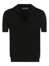 Dolce & Gabbana Cashmere Polo Pullover In Black
