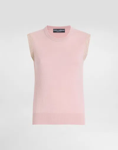 Dolce & Gabbana Cashmere Tank Top In Pink