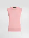 Dolce & Gabbana Cashmere Tank Top With Inside-out Seams In Pink