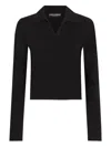 Dolce & Gabbana Polo-style Cashmere Sweater With V-neck In Black