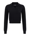 Dolce & Gabbana Polo-style Cashmere Sweater With V-neck In Black
