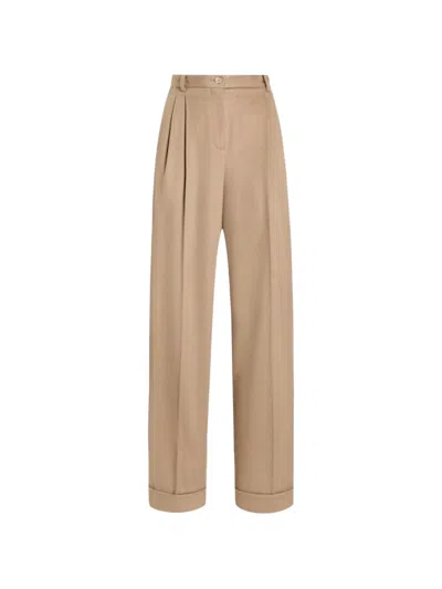 Dolce & Gabbana Cashmere Trousers In Brown