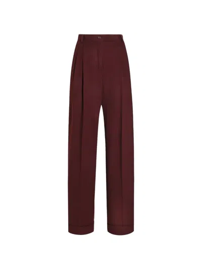 Dolce & Gabbana Cashmere Trousers In Burgundy
