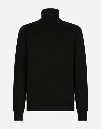 Dolce & Gabbana Cashmere Turtle-neck Sweater In Black
