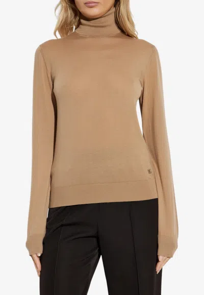 Dolce & Gabbana Cashmere Turtleneck Sweater In Beige