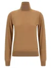 Dolce & Gabbana Cashmere Turtleneck Sweater Sweaters And Cardigans Beige In Brown