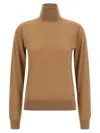 Dolce & Gabbana Cashmere Turtleneck Sweater Sweaters And Cardigans Beige In Brown