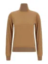 Dolce & Gabbana Cashmere Turtleneck Sweater Sweaters And Cardigans Beige In Brown