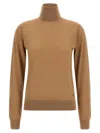 Dolce & Gabbana Cashmere Turtleneck Sweater Sweaters And Cardigans Beige In Brown