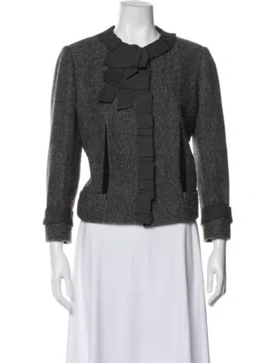 Pre-owned Dolce & Gabbana Cashmere Tweed Pattern Evening Jacket In Gray