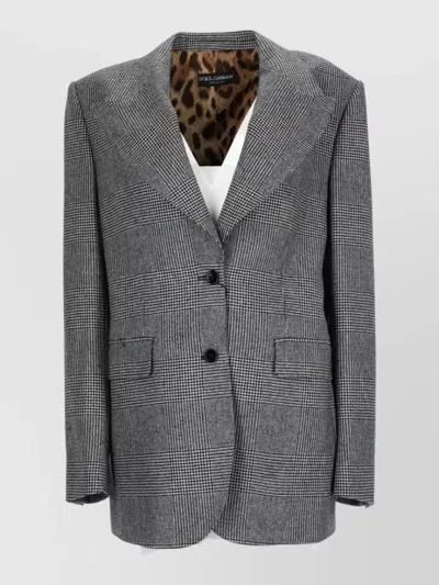 Dolce & Gabbana Cashmere Virgin Wool Single-breasted Suit Jacket In Gray