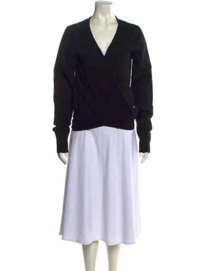 Pre-owned Dolce & Gabbana Cashmere V-neck Sweater In Black