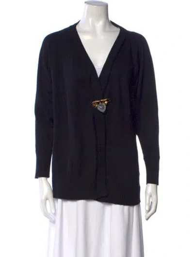 Pre-owned Dolce & Gabbana Cashmere V-neck Sweater In Black
