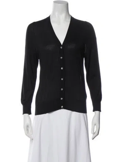 Pre-owned Dolce & Gabbana Cashmere V-neck Sweater In Black