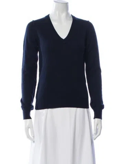 Pre-owned Dolce & Gabbana Cashmere V-neck Sweater In Blue