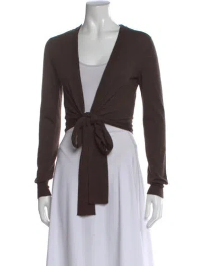 Pre-owned Dolce & Gabbana Cashmere V-neck Sweater In Brown