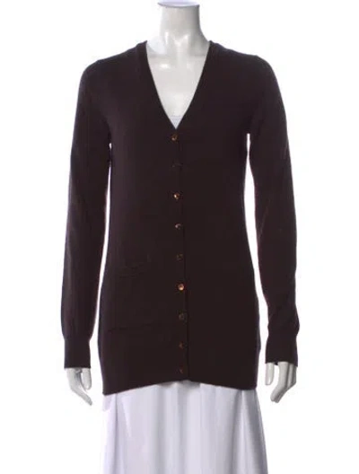 Pre-owned Dolce & Gabbana Cashmere V-neck Sweater In Brown