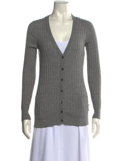 Pre-owned Dolce & Gabbana Cashmere V-neck Sweater In Gray