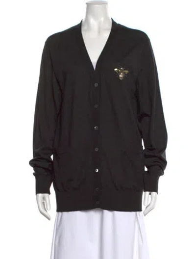 Pre-owned Dolce & Gabbana Cashmere V-neck Sweater In Gray