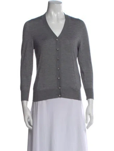 Pre-owned Dolce & Gabbana Cashmere V-neck Sweater In Gray