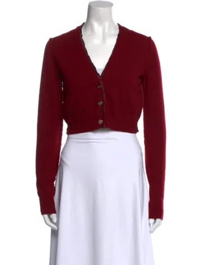 Pre-owned Dolce & Gabbana Cashmere V-neck Sweater In Red