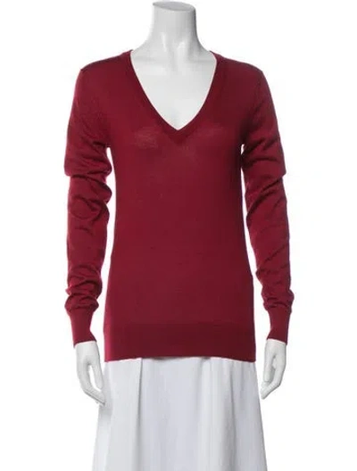 Pre-owned Dolce & Gabbana Cashmere V-neck Sweater In Red