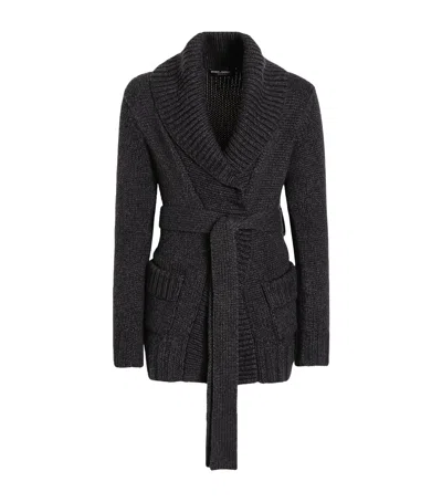 Dolce & Gabbana Cashmere Wrap Cardigan In Black