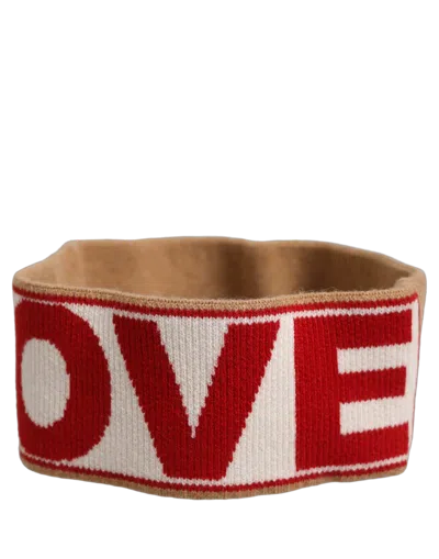 Dolce & Gabbana Cashmere-knit Logo Headband In Beige