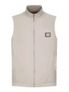 Dolce & Gabbana Logo-plaque Reversible Gilet In Light Grey